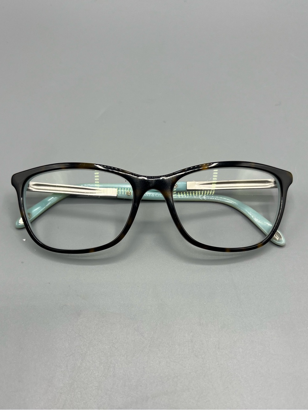 Tiffany & Co. Women’s Eyeglasses Brown Tortoise Tiffany Blue Crystal Frames